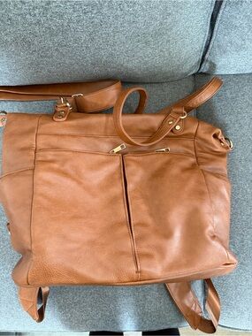 Classic Tan Baby Bag Tote with Adjustable Shoulder Strap